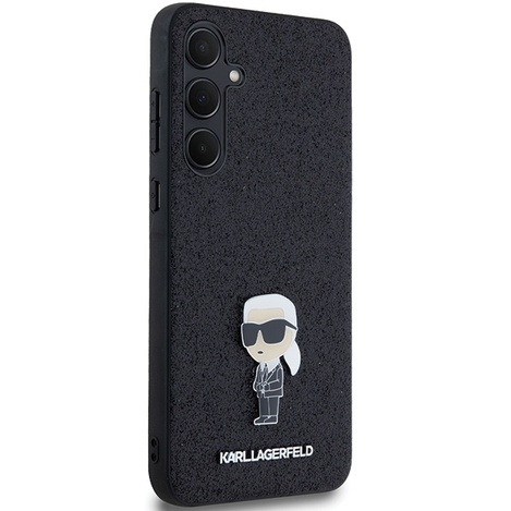 Oryginalne Etui KARL LAGERFELD hardcase Fixed Glitter Ikonik Logo Metal Pin KLHCSA55GKNPSK do Samsung Galaxy A55 czarny