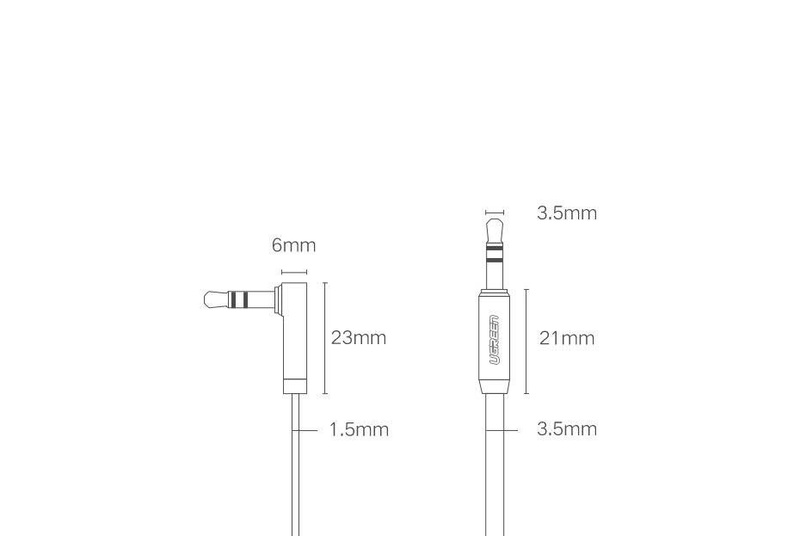 Ugreen płaski kabel przewód audio AUX 3,5 mm mini jack 3m srebrny (10728)