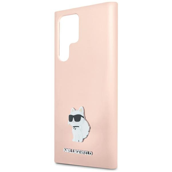 Karl Lagerfeld KLHCS23LSMHCNPP S23 Ultra S918 różowy/pink Silicone Choupette Metal Pin