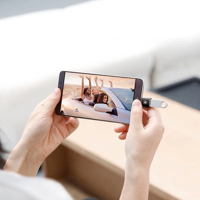 Baseus adapter przejściówka ze złącza USB na USB Type-C OTG czarny (CATOTG-01)