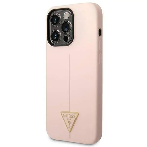 Guess Silicone Triangle Logo - Etui iPhone 14 Pro Max (różowy)