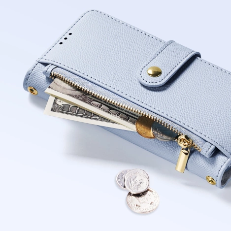 Dux Ducis Lawa Lederhülle für Samsung Galaxy S25 mit abnehmbarer magnetischer Brieftasche – Blau