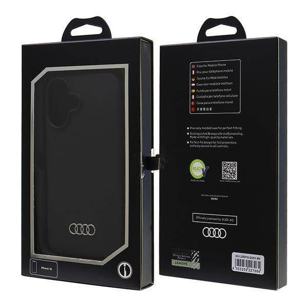 Audi nakładka Silicone Case do iPhone 16 6.1" czarna