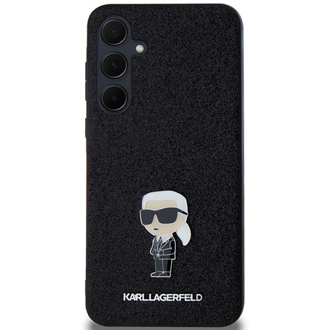 Oryginalne Etui KARL LAGERFELD hardcase Fixed Glitter Ikonik Logo Metal Pin KLHCSA55GKNPSK do Samsung Galaxy A55 czarny