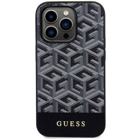 Guess GUHMP14LHGCFSEK iPhone 14 Pro 6.1" schwarz/schwarz Hardcase GCube Stripes MagSafe