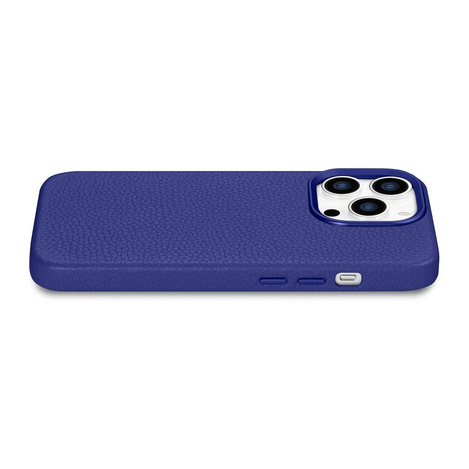 iCarer Case Leather genuine leather case for iPhone 14 Pro Max dunkelblau (WMI14220712-DB) (MagSafe compatible)