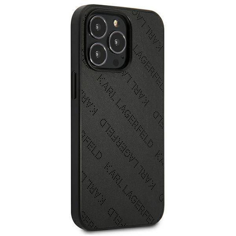 Oryginalne Etui IPHONE 13 PRO Karl Lagerfeld Hardcase Perforated Allover (KLHCP13LPTLK) czarne