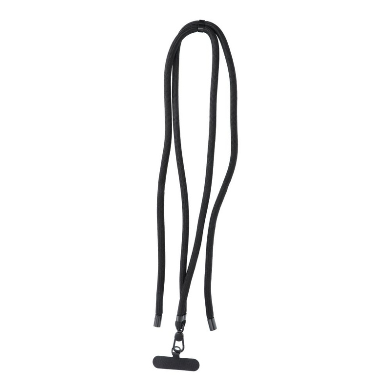 Zawieszka SWING (8mm) do telefonu z regulacją długości / długość sznura 165cm (max 82,5cm w pętli) / na ramię lub szyję - czarny