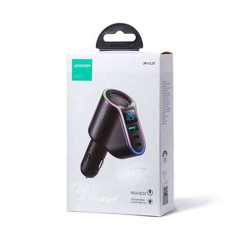 Joyroom Auto-Schnellladegerät 4in1 USB-A QC3.0 / 2xUSB-C PD 150W schwarz (JR-CL21)