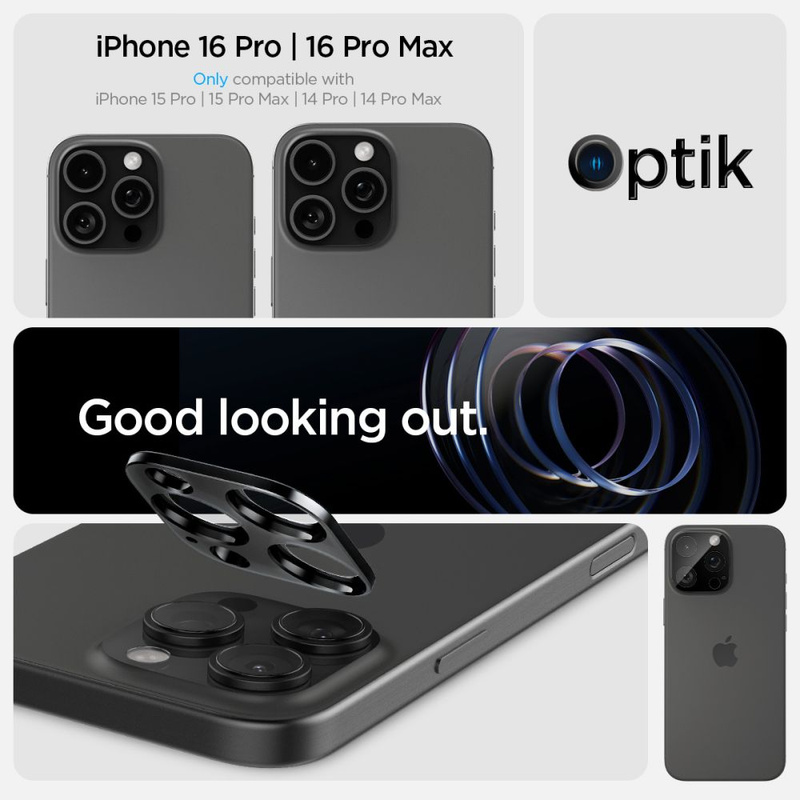 Spigen Optik. TR Camera Protector Kamera aus gehärtetem Glas (2 Stück) iPhone 14 Pro / 14 Pro Max schwarz