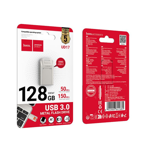 HOCO pendrive USB A + USB C UD17 128GB USB3.0