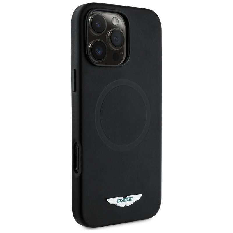 Etui Aston Martin HC FW Logo do iPhone    16 Pro Max MagSafe czarny