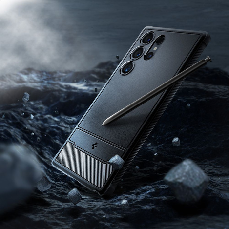 Spigen Rugged Armor Hülle für Samsung Galaxy S24 Ultra – mattschwarz