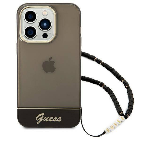 Guess GUHCP14LHGCOHK iPhone 14 Pro 6.1 "schwarz / schwarzes Hardcase Translucent Pearl Strap
