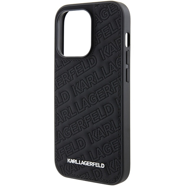 Karl Lagerfeld Quilted K Pattern case for iPhone 15 Pro - black