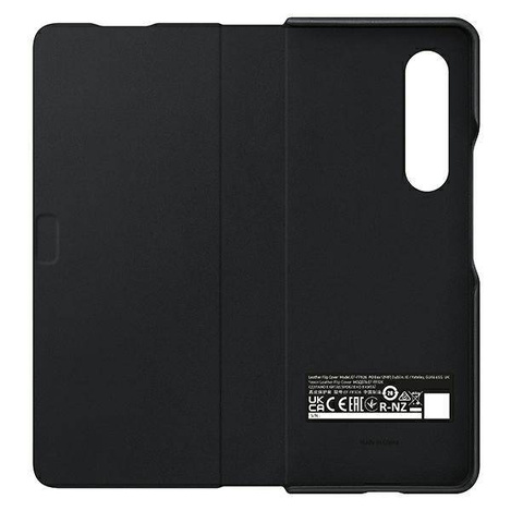 Samsung Leather Flip Cover etui pokrowiec do Samsung Galaxy Z Fold 3 obudowa z klapką podstawka czarny (EF-FF926LBEGWW)