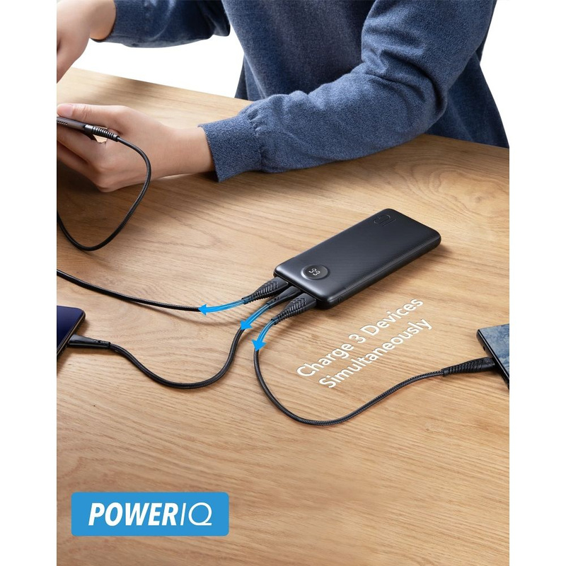 Bateria zewnętrzna (Powerbank) VEGER L10 - 10 000mAh LCD czarny (W1105)