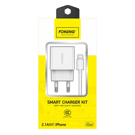 Ładowarka sieciowa Foneng K210 10.5W, 1xUSB + Kabel USB Lightning