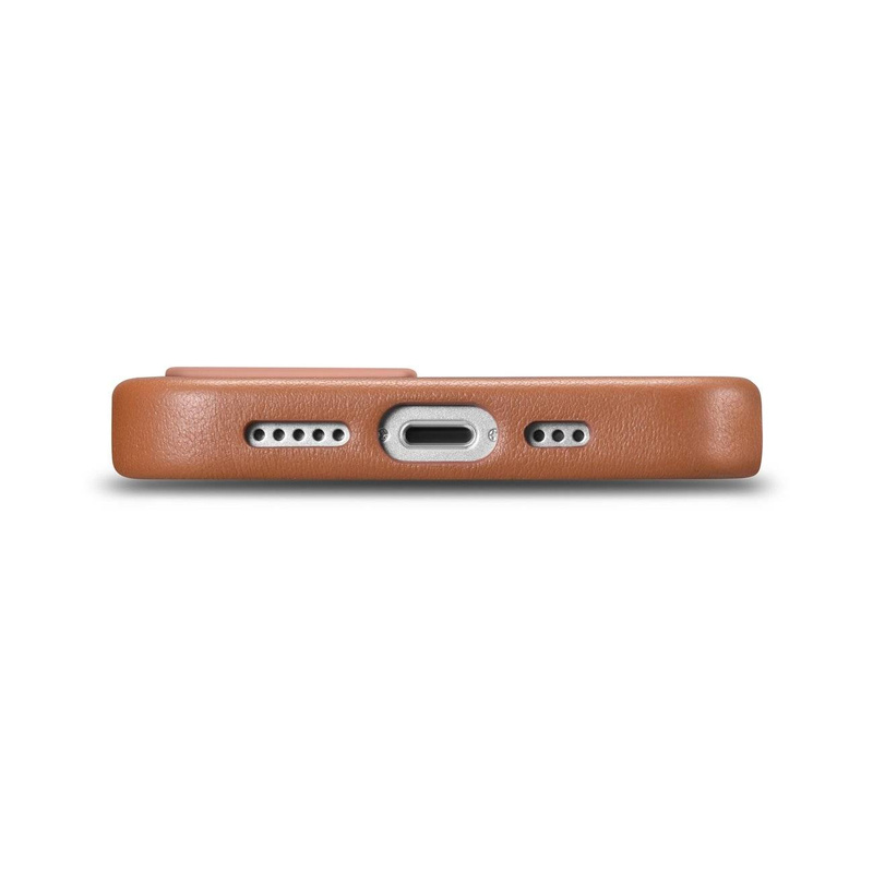 iCarer Case Leather genuine leather case cover for iPhone 14 Plus brown (MagSafe compatible)