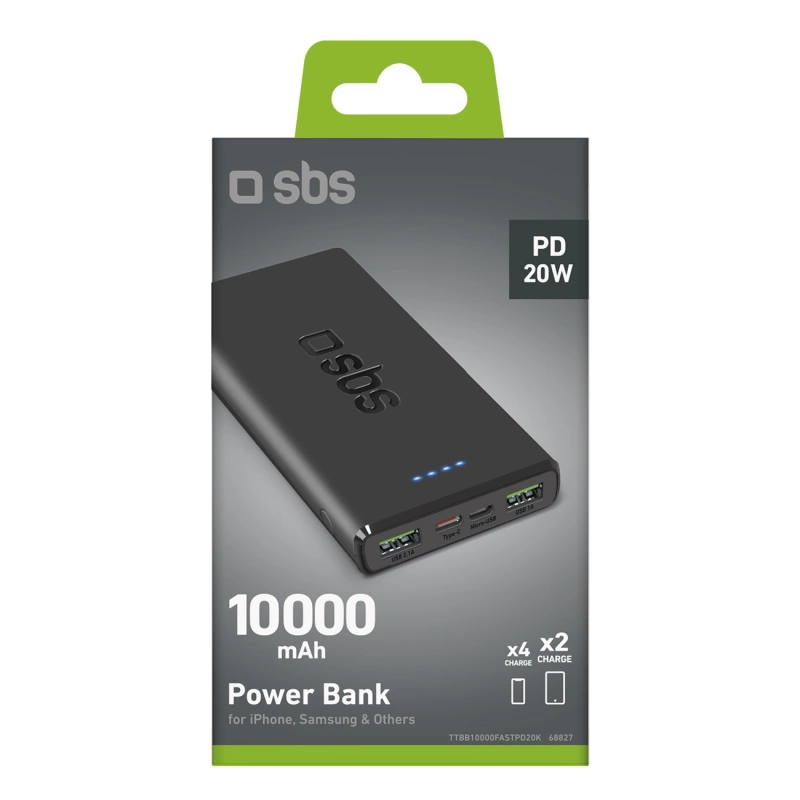 Powerbank SBS TTBB10000FASTPD20K 10000 mAh 20W with Power Delivery - black