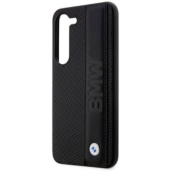 Etui BMW BMHCS23M22RDPK S23+ S916 czarny/black hardcase Leather Textured & Stripe