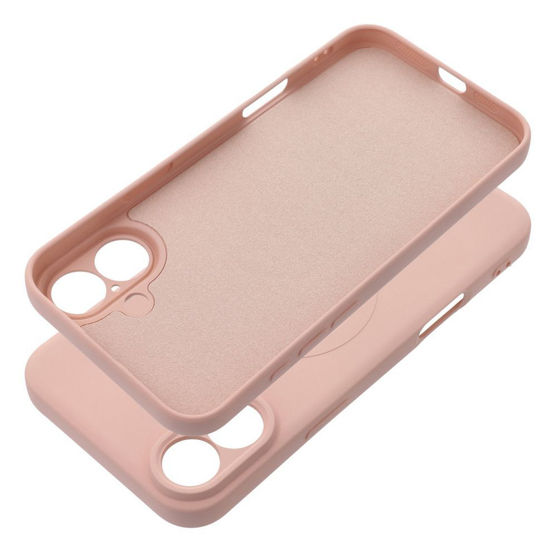 Futerał SILICONE MAG COVER kompatybilny z MagSafe do IPHONE 16 Plus różowy