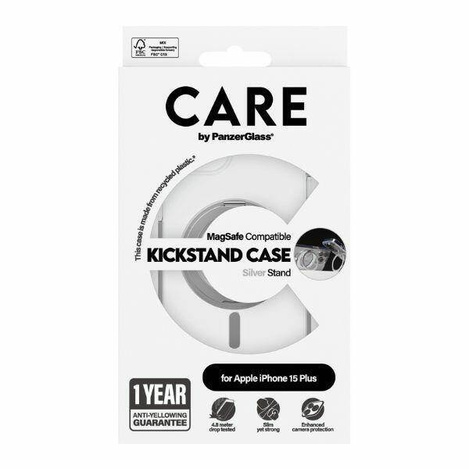 CARE by PanzerGlass Kickstand Case MagSafe für iPhone 15 Pro Max – Silber