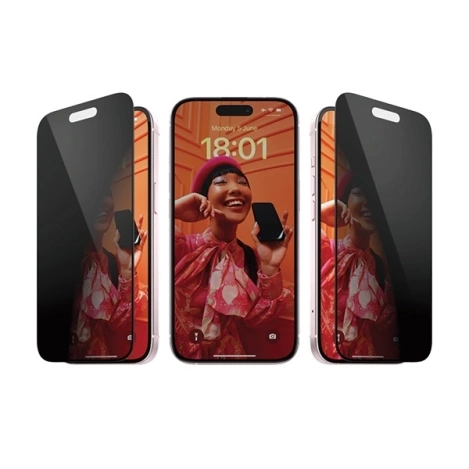PanzerGlass Privacy Bundle 3in1 transparente Hülle + Sichtschutzglas + Kameraschutz für iPhone 15 Plus