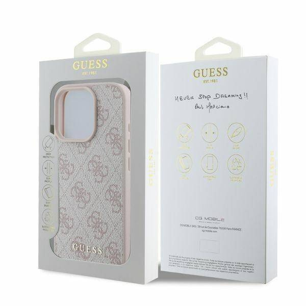 Guess GUHCP16LG4GFPI iPhone 16 Pro różowy/pink HC PU 4G Classic