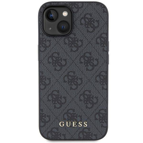 Etui Guess 4G Metal Gold Logo na iPhone 15 - szare