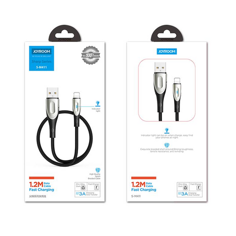 Joyroom Sharp Series Schnellladekabel USB-A - Lightning 3A 1,2m Schwarz (S-M411)