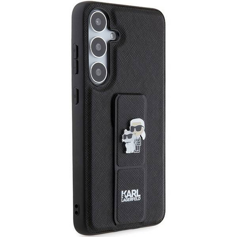 Oryginalne Etui KARL LAGERFELD hardcase Gripstand Saffiano Karl&Choupette Pins KLHCS24SGSAKCPK do Samsung Galaxy S24 czarny