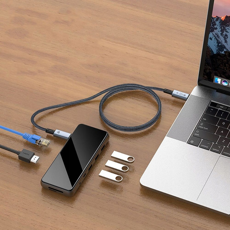 Tech-Protect UltraBoost Max USB-C 4.0 / USB-C 4.0 PD-Kabel 240 W 8K 40 Gbit/s 1 m – Grau
