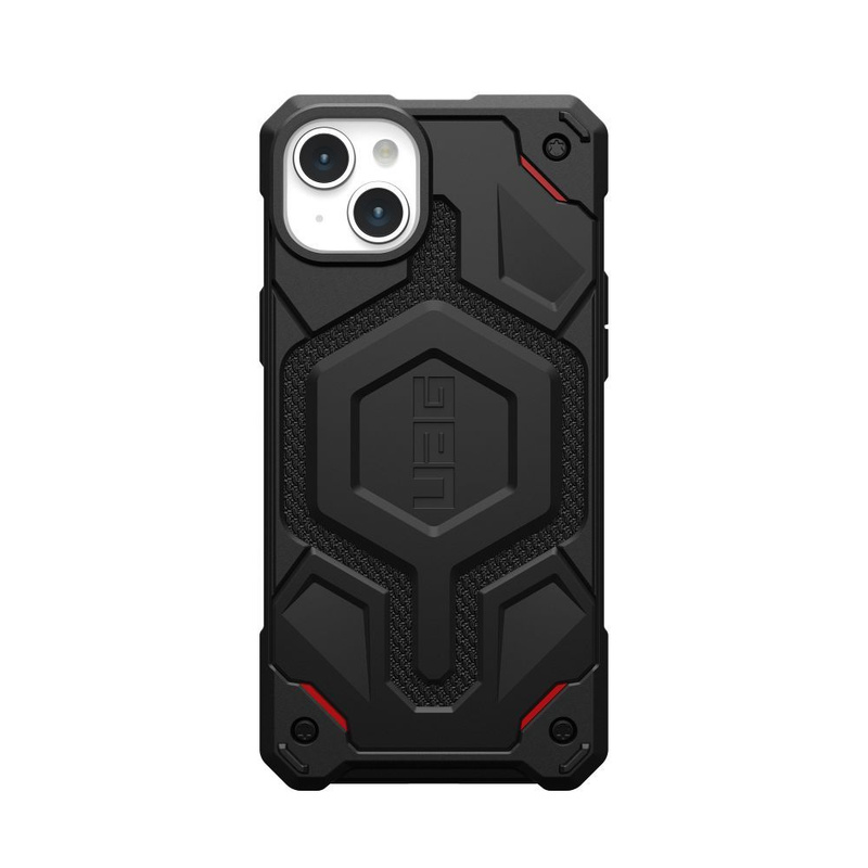 UAG Monarch Pro - Schutzhülle für iPhone 15 Plus, kompatibel mit MagSafe (Kevlar schwarz)