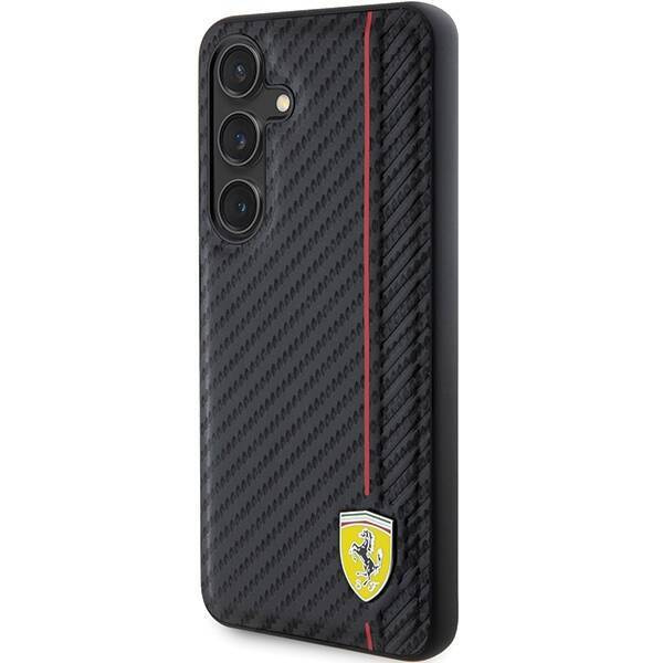 Oryginalne Etui FERRARI hardcase Carbon Printed Line FEHCS24SN3DUR do Samsung Galaxy  S24 Czarny