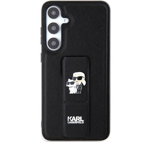 Oryginalne Etui KARL LAGERFELD hardcase Gripstand Saffiano Karl&Choupette Pins KLHCS24SGSAKCPK do Samsung Galaxy S24 czarny