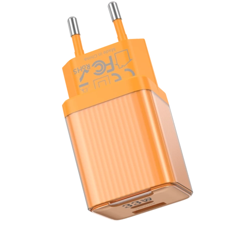 JELLICO Netz-Ladegerät EU55 GaN PD 33W 1xUSB-C + 1xUSB QC3.0 orange