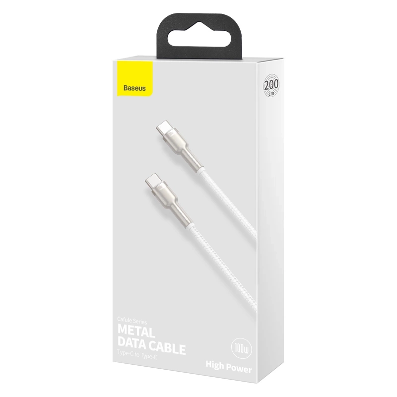 Baseus Cafule Series Metal Data Cable Type-C to Type-C 100W 1m White