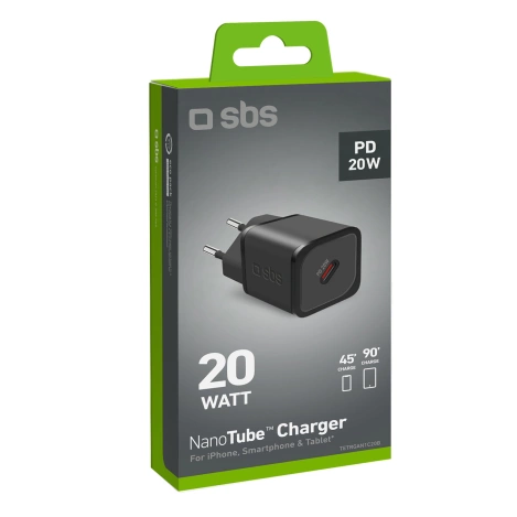Ładowarka sieciowa SBS TETRGAN1C20K 20W GaN USB-C z Power Delivery - czarna