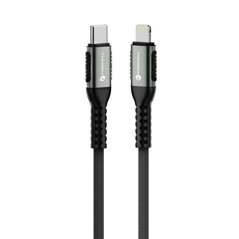 FORCELL F-ENERGY C259 kabel Typ C do Lightning PD 3A 27W Cafule 1,2 m czarny