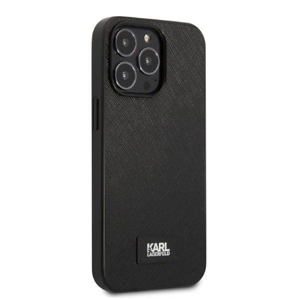 Original Case IPHONE 13 PRO MAX Karl Lagerfeld Hardcase Saffiano Plaque black