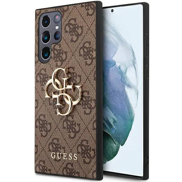Guess 4G Big Metal Logo - Etui Samsung Galaxy S23 Ultra (brązowy)