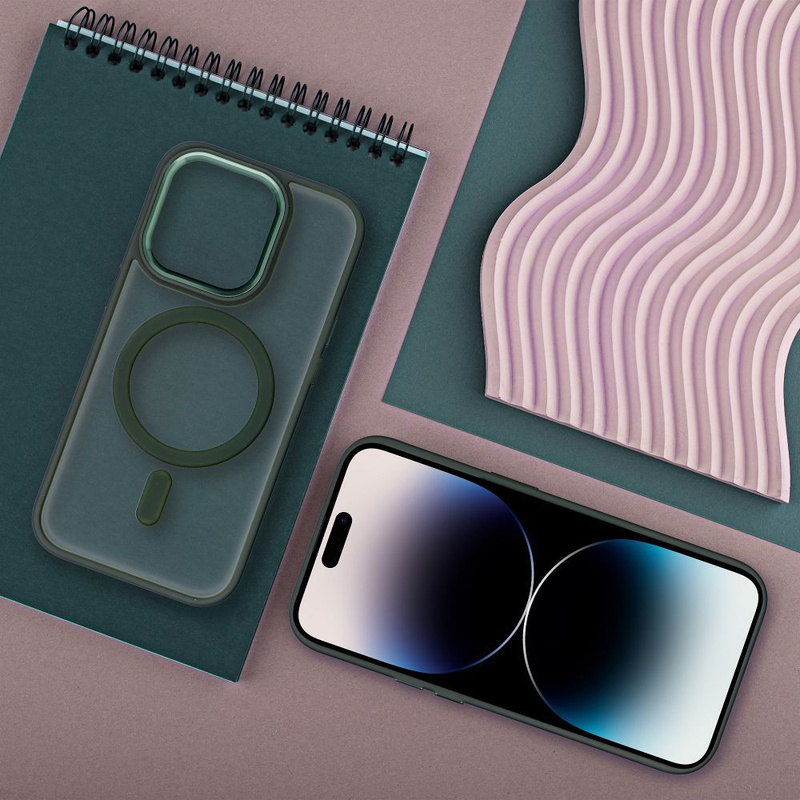 Futerał MATTE MAG COVER kompatybilny z MagSafe do IPHONE 16 Plus zielony