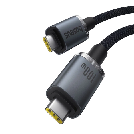 Kabel Baseus Crystal Shine CB000089 USB-C / USB-C USB3.2 100W 20Gbps 1.5m - czarny