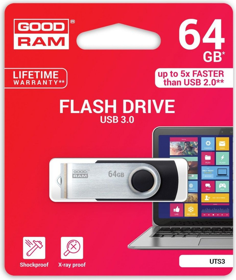 Pendrive 64GB GOODRAM Twister USB 3.0 czarny