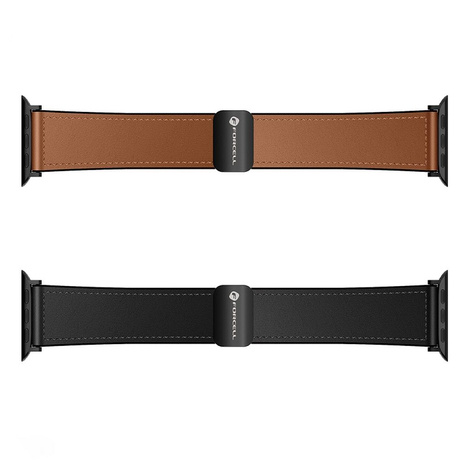 Pasek do Apple Watch Forcell F-Design FA21 skóra ekologiczna 42 / 44 / 45 / 49 mm czarny