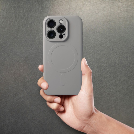 Futerał Silicone Mag Cover kompatybilny z MagSafe do IPHONE 15 PRO tytanowy szary