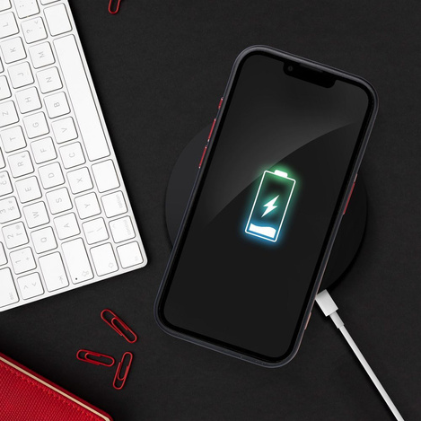 Futerał Color Edge Mag Cover kompatybilny z MagSafe do IPHONE 15 PRO czarno czerwony