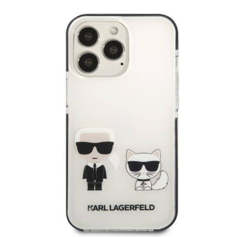 Original Handyhülle IPHONE 13 PRO MAX Karl Lagerfeld Hardcase Karl & Choupette weiß