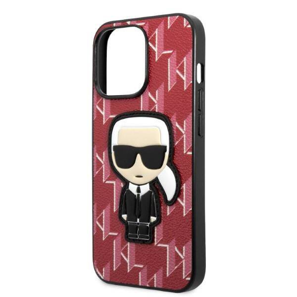 Oryginalne Etui IPHONE 13 PRO Karl Lagerfeld Hardcase Monogram Ikonik Patch czerwone